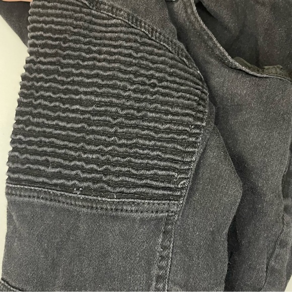 Black Denim Biker Jeans - Picture 6 of 7